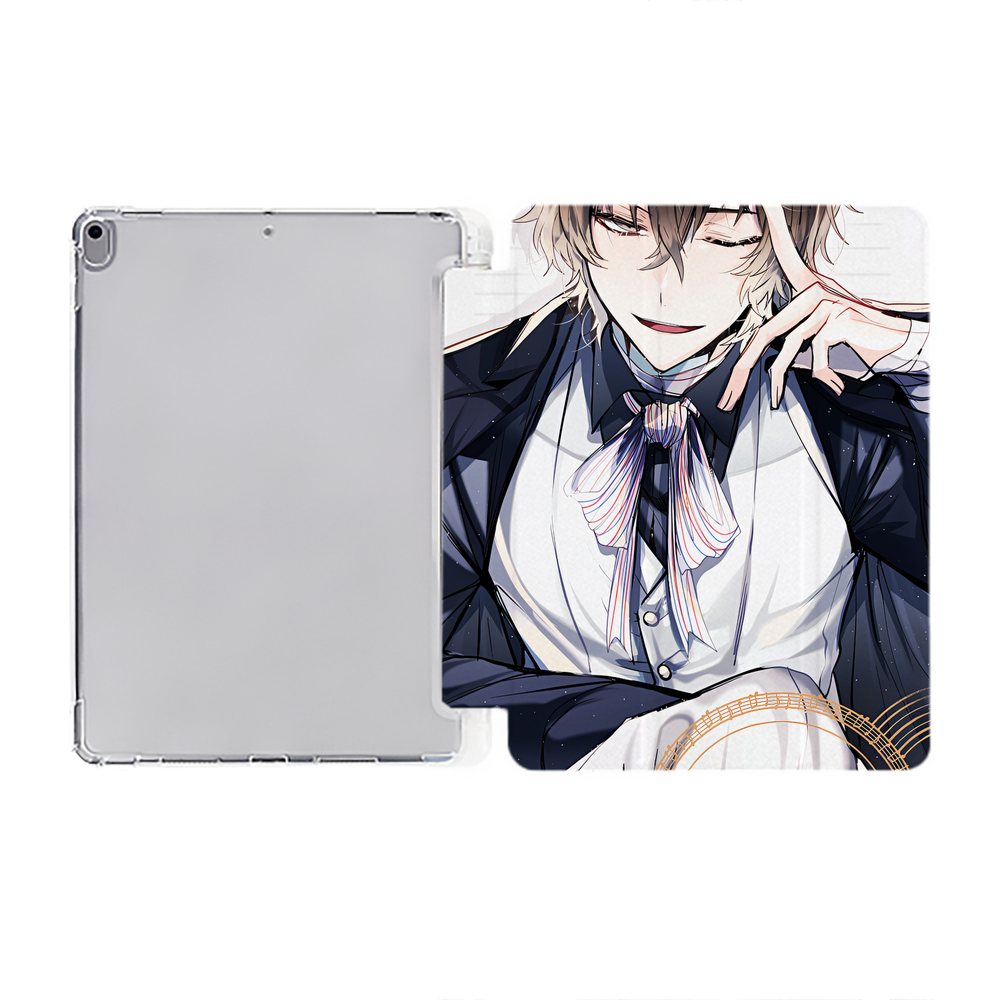 （画像用） 文豪ストレイドッグス Bungo Stray Dogs IPad ケース ペン収納付き 三つ折りスタンド PUレザー×シリコン 対応機種9.5/10.5/10.9インチ